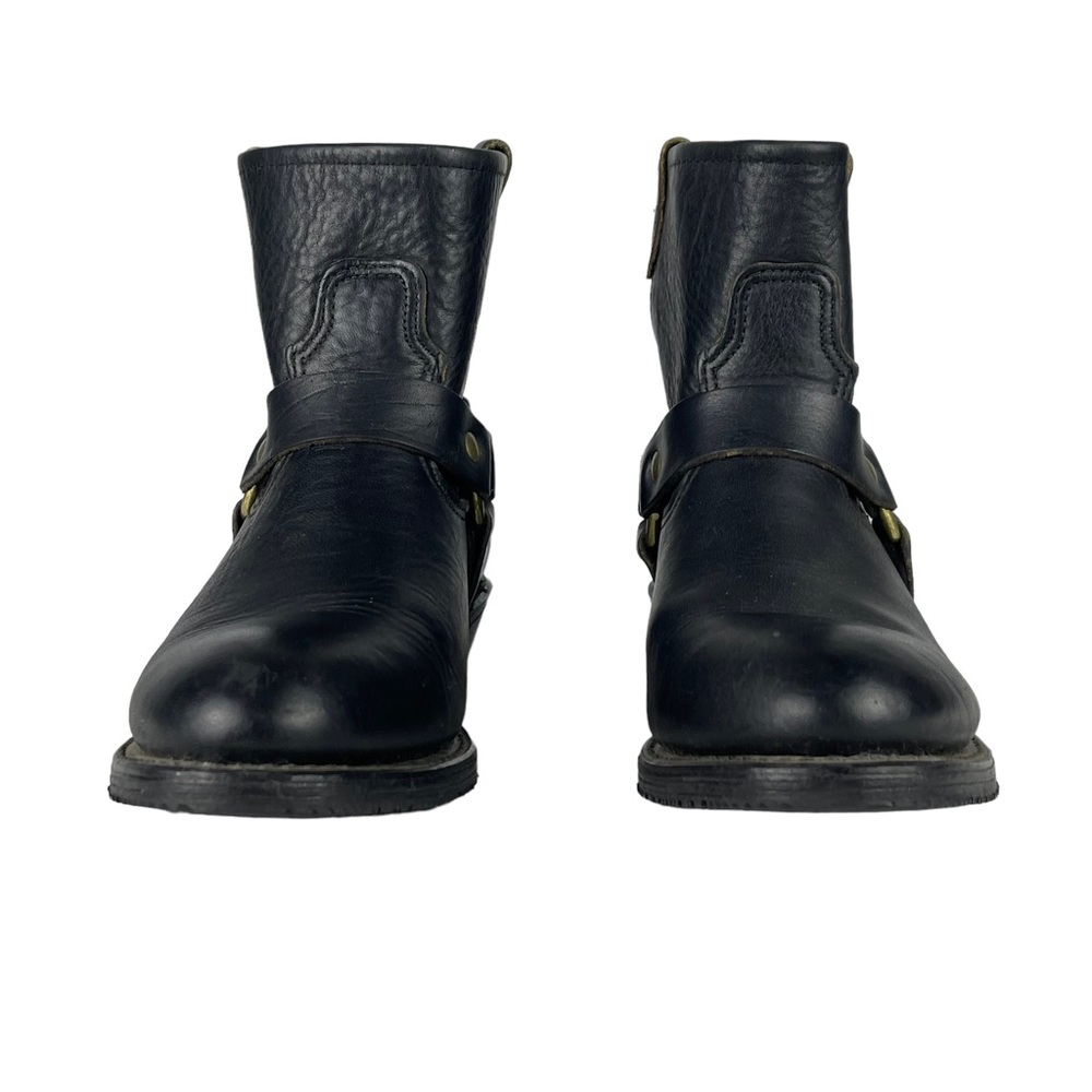 DOUBLE H BOOT CO. LADIES HARNESS 5026 ALMOND TOE SHORT LEATHER MOTORCYCLE BOOTS - Picture 6 of 14
